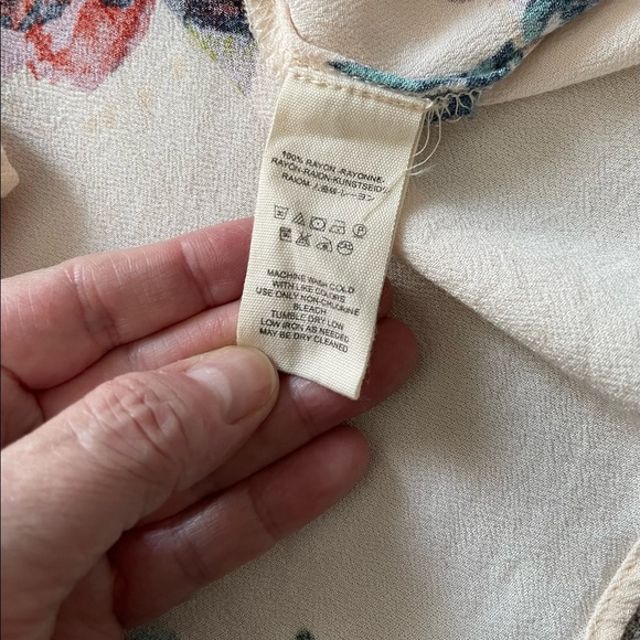 Free People Oversized Floral Swing Blouse Size Small - Picture 7 of 11